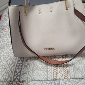 GUESS Cream Tote Purse